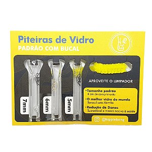 Kit 3x Piteiras Hippie Bong Padrão C/ Bucal 5, 6 e 7mm - Unidade