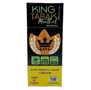 Tabaco Pré-Enrolado King Tabak Extra Suave Menthol - Maço 20 un