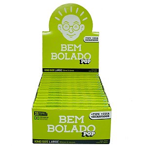 Seda Bem Bolado Large + Piteira + Cuia + Dichavador King Size - Display 16 Un