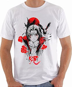 Camiseta Itachi Uchiha Camisa Naruto Shippuden Akatsuki Blusa Masculina Moda Geek Nerd Personalizada