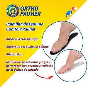 PALMILHA DE ESPUMA CONFORTPAUHER 33/34 BRANCA ORTHO PAUHER
