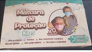 MASCARA CIRÚRGICA KIDS AZUL C/20 UN. CARE
