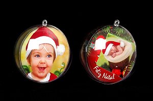 Bola de Natal em Acrílico Personalizada COM FOTO!