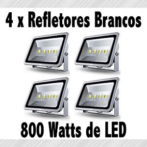 Kit 4 x Holofotes LEDs Brancos (Aluguel 24h)