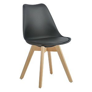 Cadeira Preta Charles Eames Style Soft em PP/PU