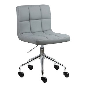 Cadeira Noruega Cinza Claro em PU Base Rodízio