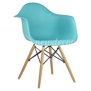 Cadeira Azul Tiffany Charles Eames Wood Daw em PP