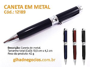 Caneta em METAL - CLICK PARA VER MAIS MODELOS  - 12189 ER185B 8022 9074 2692 13261