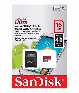 Cartão De Memória Micro SD Sandisk Ultra Class 10 - 16GB