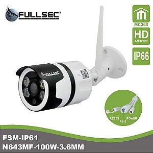 Câmera IP Wifi Externa P2P Bullet 720P N643MF-100W-3.6MM Fullsec