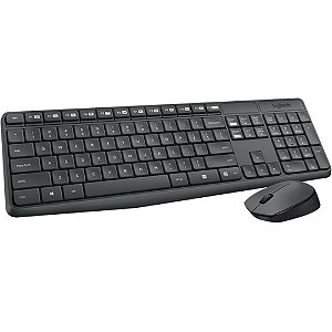 Combo Sem Fio Logitech Teclado e Mouse MK235 Wireless Keyboard