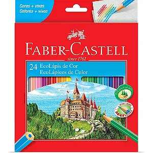 Lápis de Cor Sextavado EcoLápis 24 Cores Faber-Castell CX 1 UN