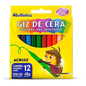 Giz de Cera Fino 12 Cores 48 g - Acrilex