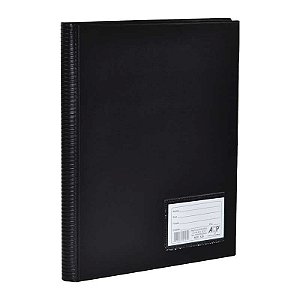 Pasta Catalogo 100 Envelope Preta Acp Pvc Com Visor 4 Parafusos
