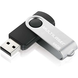 Pen Drive USB Twist 64 GB 2.0 Preto - Multi