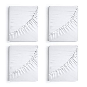 4 Lençois Casal Com Elástico Percal 180 Fios Quality 50% Algodão/50% Poliéster 1,40X1,90X0,30m