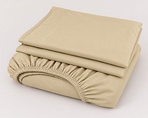 Lençol Casal Avulso Com Elástico Percal 180 Fios Quality 50% Algodão/50% Poliéster 1,90X1,88 x 0,30 m COR BEGE