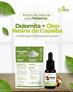 Kit de Dolomita em pó de 200g + Óleo de Copaíba 30ml