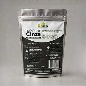 Argila cinza em pó 200 g (Gray Clay Powder 200g)