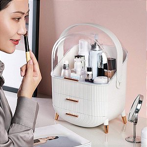 Maleta Organizadora Maquiagem Cosmético 3 Divisórias Alça