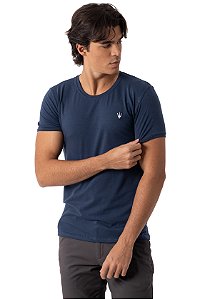 CAMISETA MYR FIO EGÍPCIO AZUL MARINHO