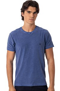 CAMISETA MYR FLAMÊ ESTONADA AZUL MARINHO