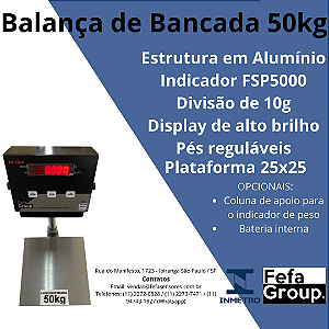 Balança de Bancada 25x25 50kg