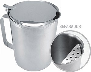 Jarra com Tampa e Separador de Gelo em aço inox - GP Inox