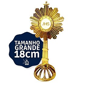 Ostensório Santíssimo Sacramento Dourado 18cm