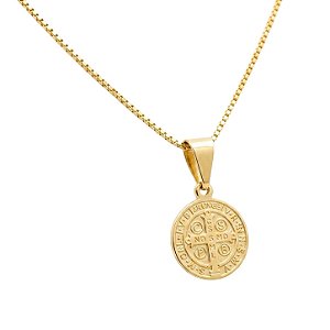 Colar De São Bento Banhado Ouro Semijoia