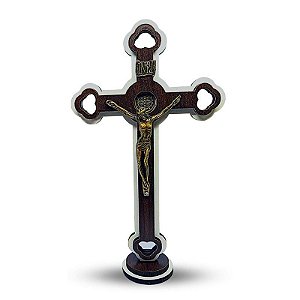 Cruz De Madeira para Mesa e Parede 34cm