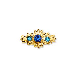 Broche Folheado Dourado Manto 3cm
