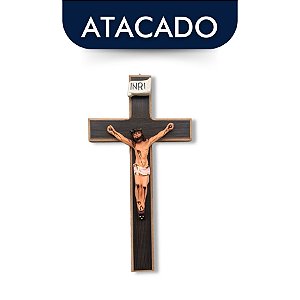 Crucifixo de Parede Madeira 28cm Atacado