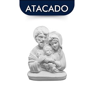 Sagrada Família 12cm Gesso Cru Atacado