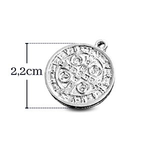 Medalha De São Bento 2,2cm Prata