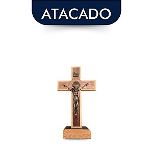 Cruz Madeira Medalha São Bento 13cm Atacado