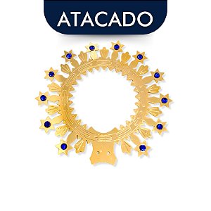Resplendor 6,5cm P/ Imagens De 15cm à 25cm Pedra Azul Atacado