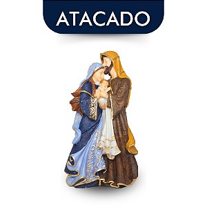 Sagrada Família Colorida De Resina 20cm Atacado