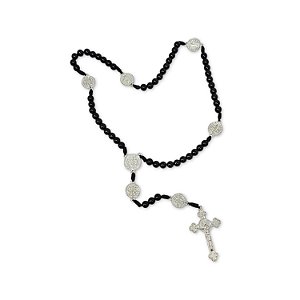 Terço Medalhas De São Bento Acrílico Preto