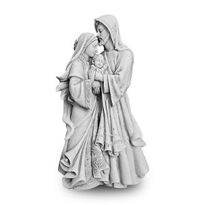Imagem Sagrada Família Afetuosa Para Jardim Em Mármore 29cm
