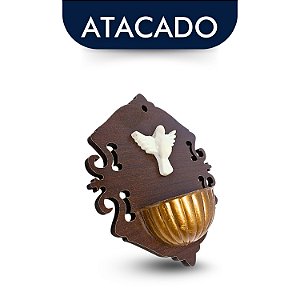 Porta Água Benta Divino Espírito Santo 15cm Atacado