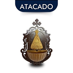 Porta Água Benta Nossa Senhora Aparecida 15cm Atacado