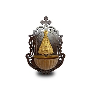 Porta Água Benta Nossa Senhora Aparecida 15cm