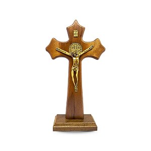 Cruz Crucifixo São Bento Mesa E Parede 26cm