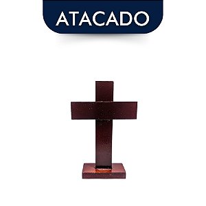 Cruz Crucifixo Madeira Mesa Sem Imagem 13cm Atacado