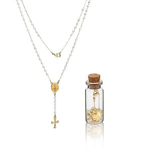 Terço Colar Dourado Feminino Com Vidrinho