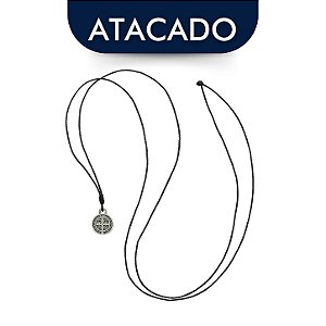 Colar Medalha De São Bento Prateado Pequeno 1cm Atacado