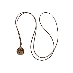 Colar Medalha De São Bento Ouro Velho 1,8cm
