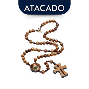 Terço De São José De Pescoço Em Madeira Imbuia Atacado