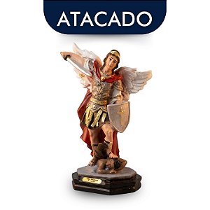 Imagem De São Miguel Arcanjo Em Resina 16cm Colorido Atacado